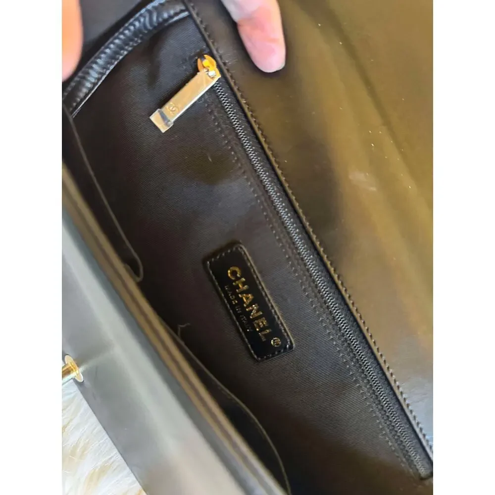 Authentic Large Chanel Boy Bag - Black with Gold Hardware